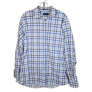 J. McLaughlin Supreme 100s Cotton 2-Ply Tartan Button Down Shirt Size Large